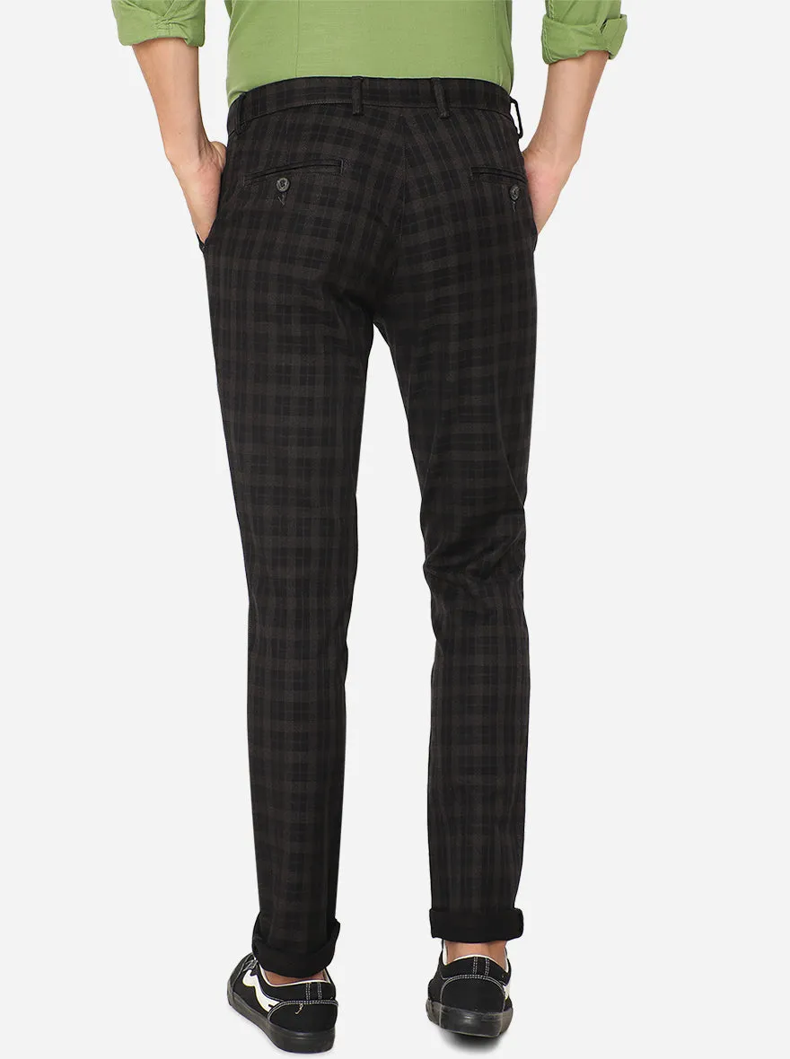 Black Solid Uno Fit Casual Trouser | JadeBlue