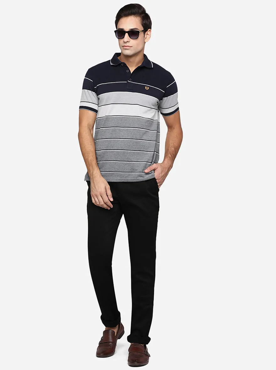 Black Solid Uno Fit Casual Trouser | JadeBlue