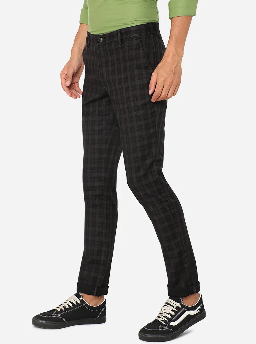 Black Solid Uno Fit Casual Trouser | JadeBlue