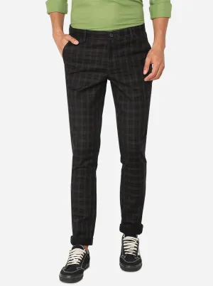 Black Solid Uno Fit Casual Trouser | JadeBlue