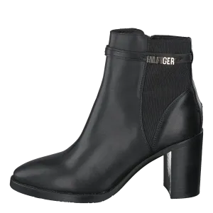 Block Branding High Heel Boot Black