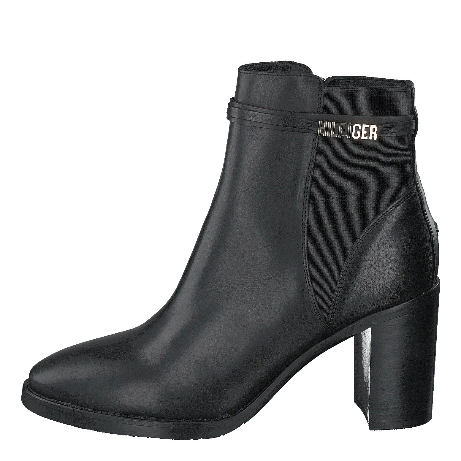 Block Branding High Heel Boot Black