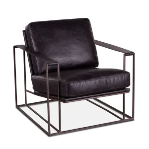 Bogart Armchair - Ebony Black Leather