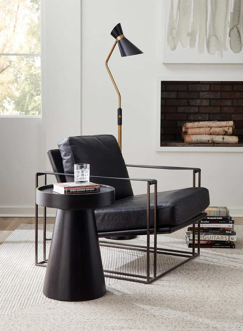 Bogart Armchair - Ebony Black Leather