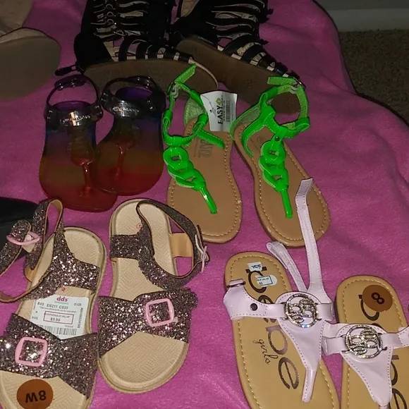 Bundle of Toddler Girl Size(8 and 9) SHOES(6) pairs