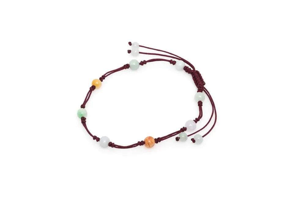 Burmese Multi Color Jadeite "Lucky" Bracelet or Anklet