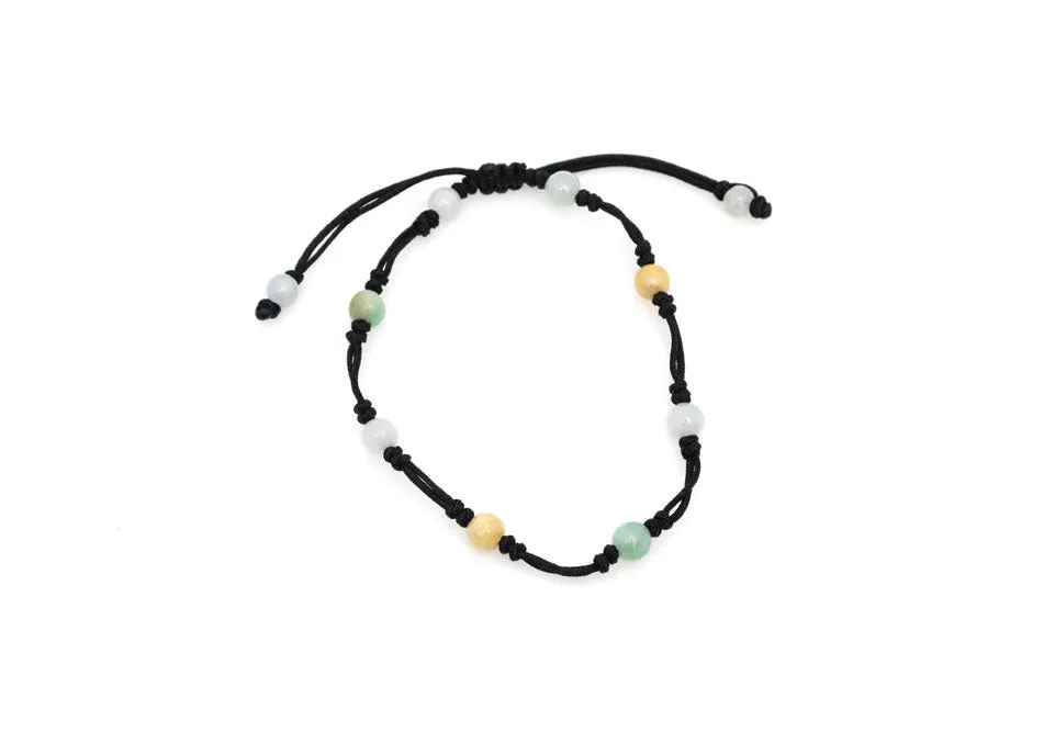 Burmese Multi Color Jadeite "Lucky" Bracelet or Anklet