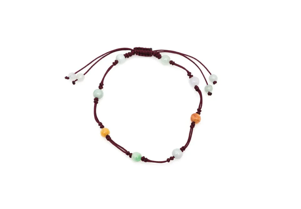 Burmese Multi Color Jadeite "Lucky" Bracelet or Anklet