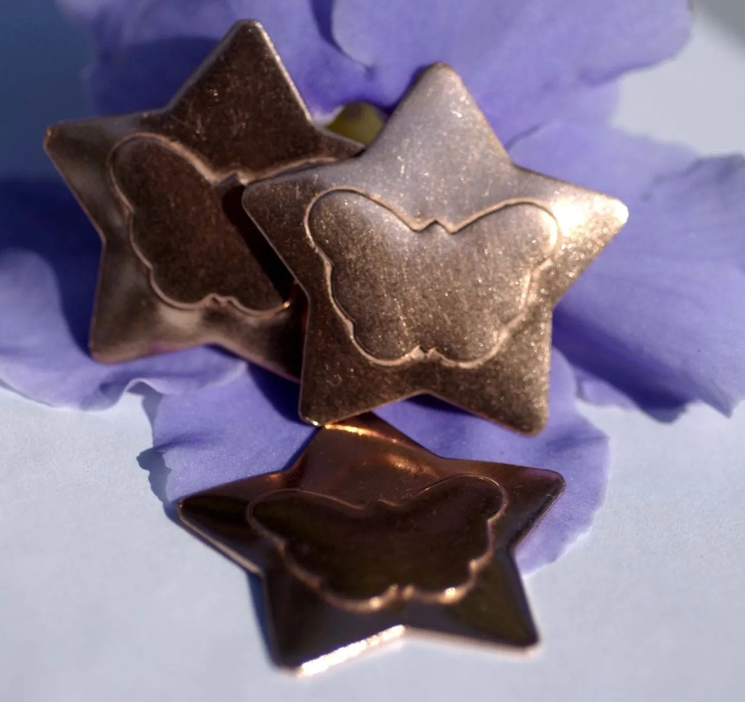 Butterfly Star Embossed Blank Cutout for Enameling Stamping Texturing Metalworking Jewelry Making Blanks