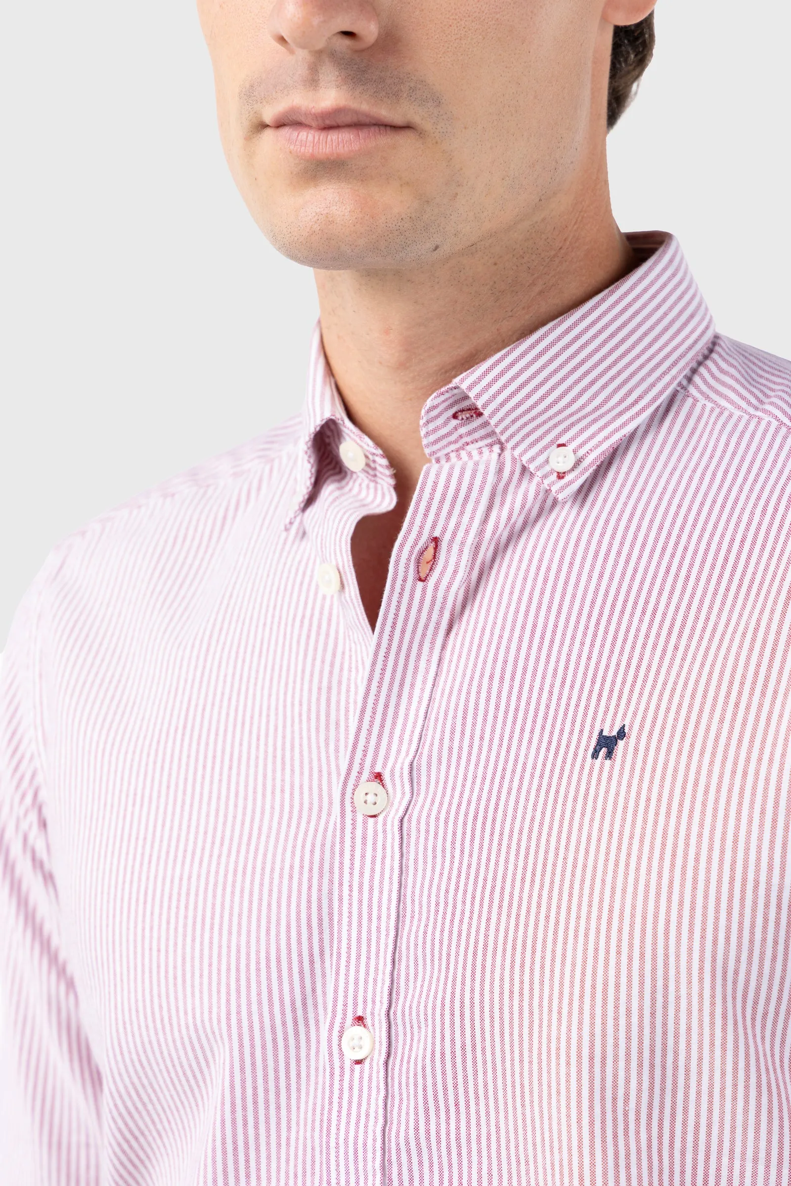 Camisa Raya Oxford Burdeos