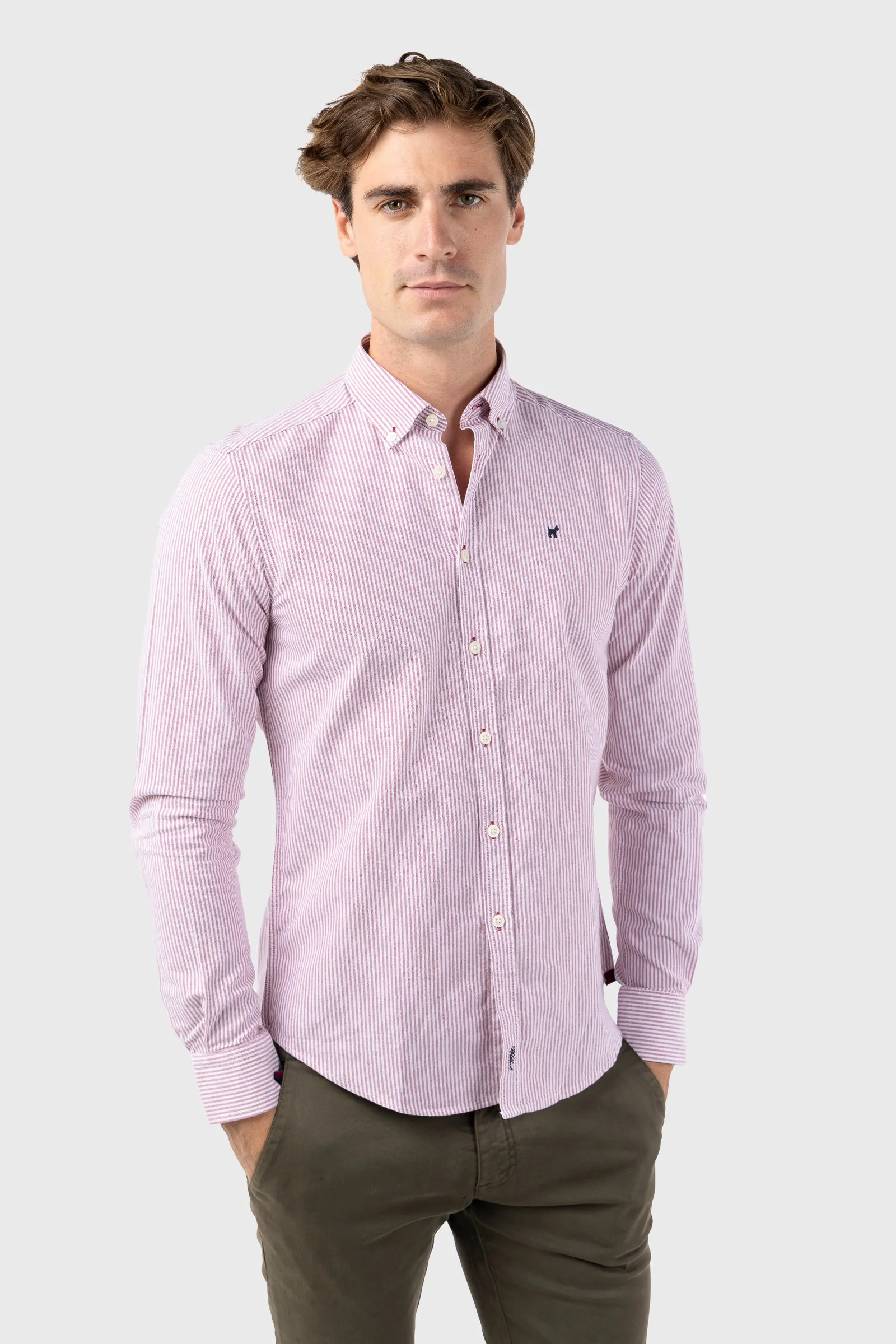 Camisa Raya Oxford Burdeos