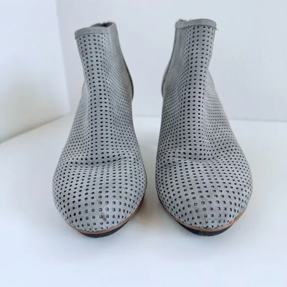 Camper Women's Myriam Perforated Nubuck Leather Ankle Boots in Gray Size 6