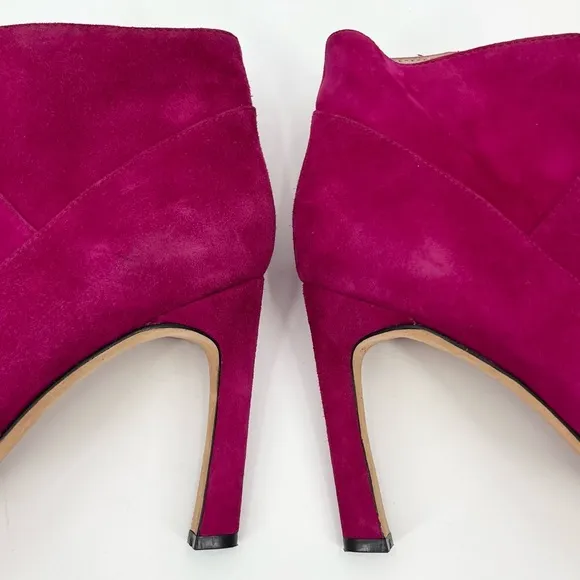 Carolinna Espinosa Adolfo Pink Suede Leather Heel Ankle Bootie Size 10