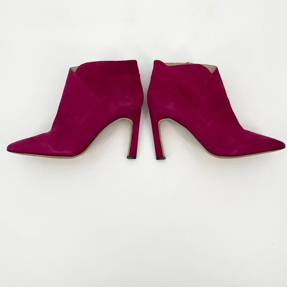 Carolinna Espinosa Adolfo Pink Suede Leather Heel Ankle Bootie Size 10