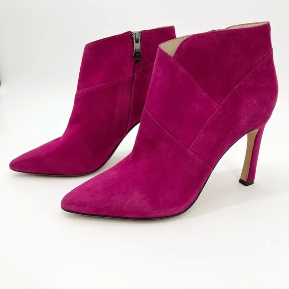 Carolinna Espinosa Adolfo Pink Suede Leather Heel Ankle Bootie Size 10