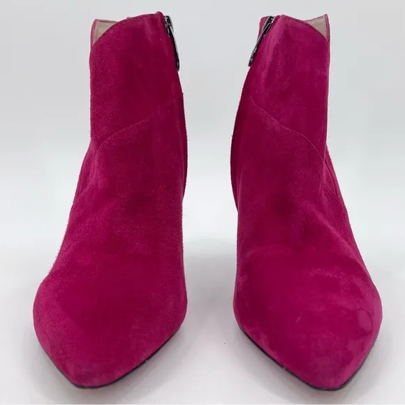 Carolinna Espinosa Adolfo Pink Suede Leather Heel Ankle Bootie Size 10
