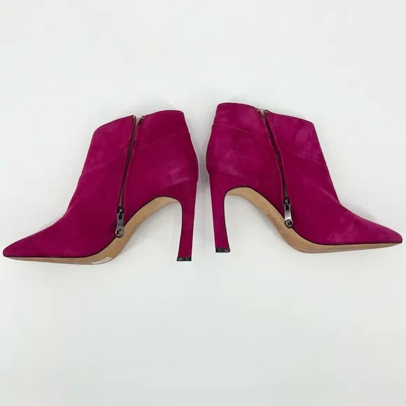 Carolinna Espinosa Adolfo Pink Suede Leather Heel Ankle Bootie Size 10