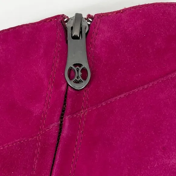 Carolinna Espinosa Adolfo Pink Suede Leather Heel Ankle Bootie Size 10