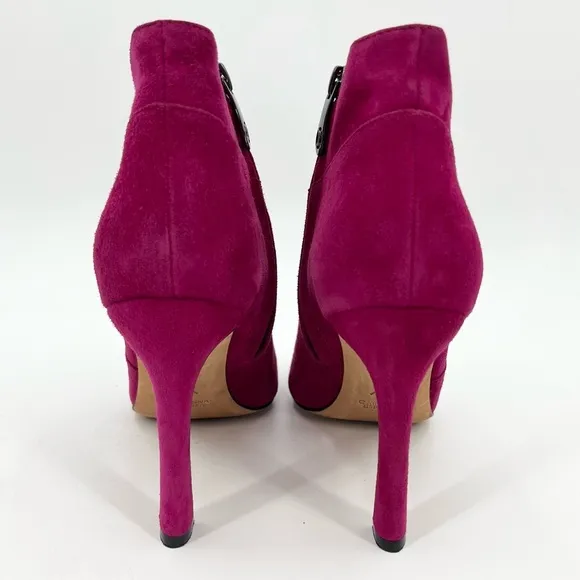 Carolinna Espinosa Adolfo Pink Suede Leather Heel Ankle Bootie Size 10