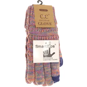 C.C Multi Color Ribbed Gloves