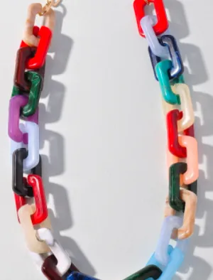 Chain Link Multi Color Necklace