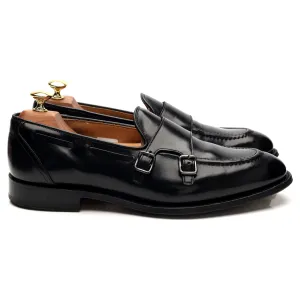 'Clatford' Black Leather Double Monk Loafer UK 9 G