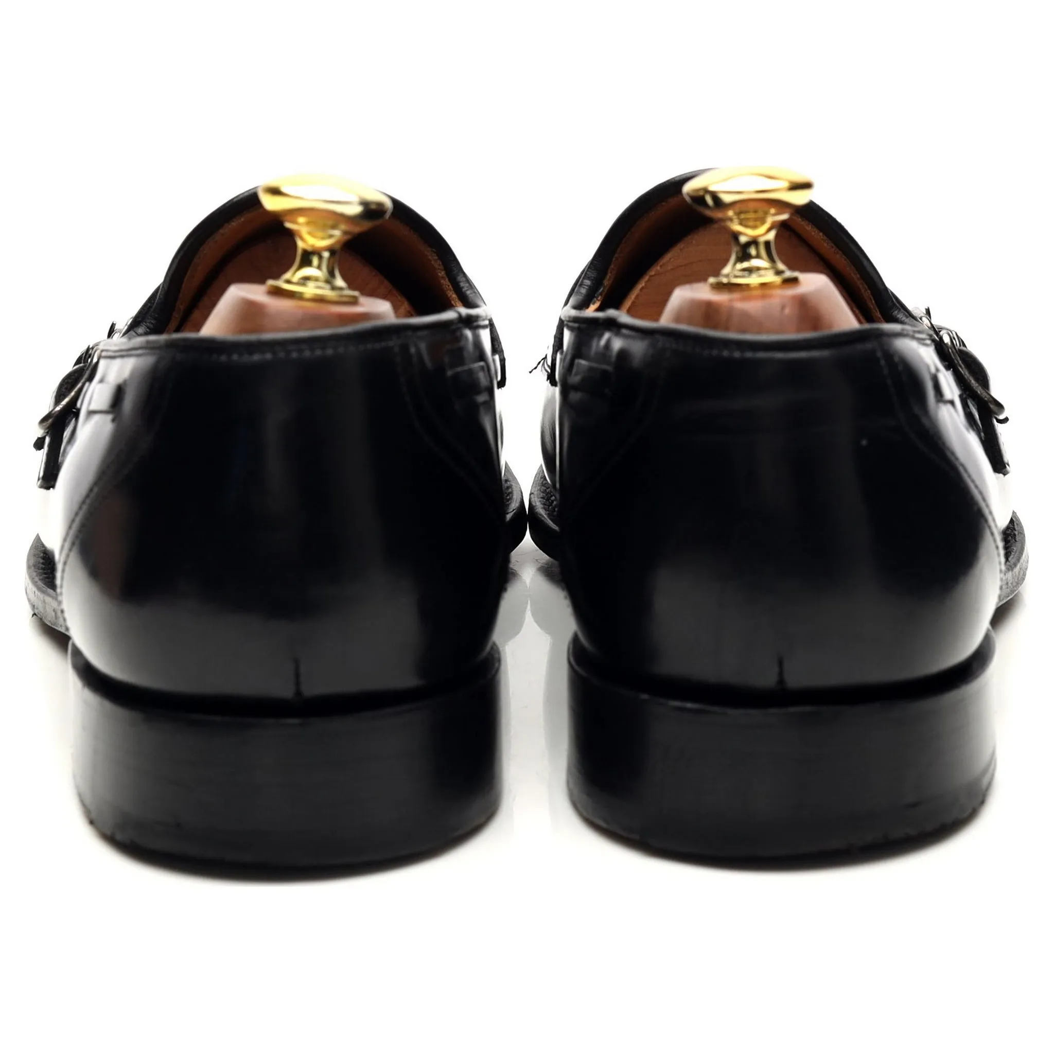 'Clatford' Black Leather Double Monk Loafer UK 9 G