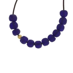Cobalt Blue Vintage Glass Necklace