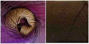COFFE   LUPINE - Falling Leaves Scarf YARN KIT