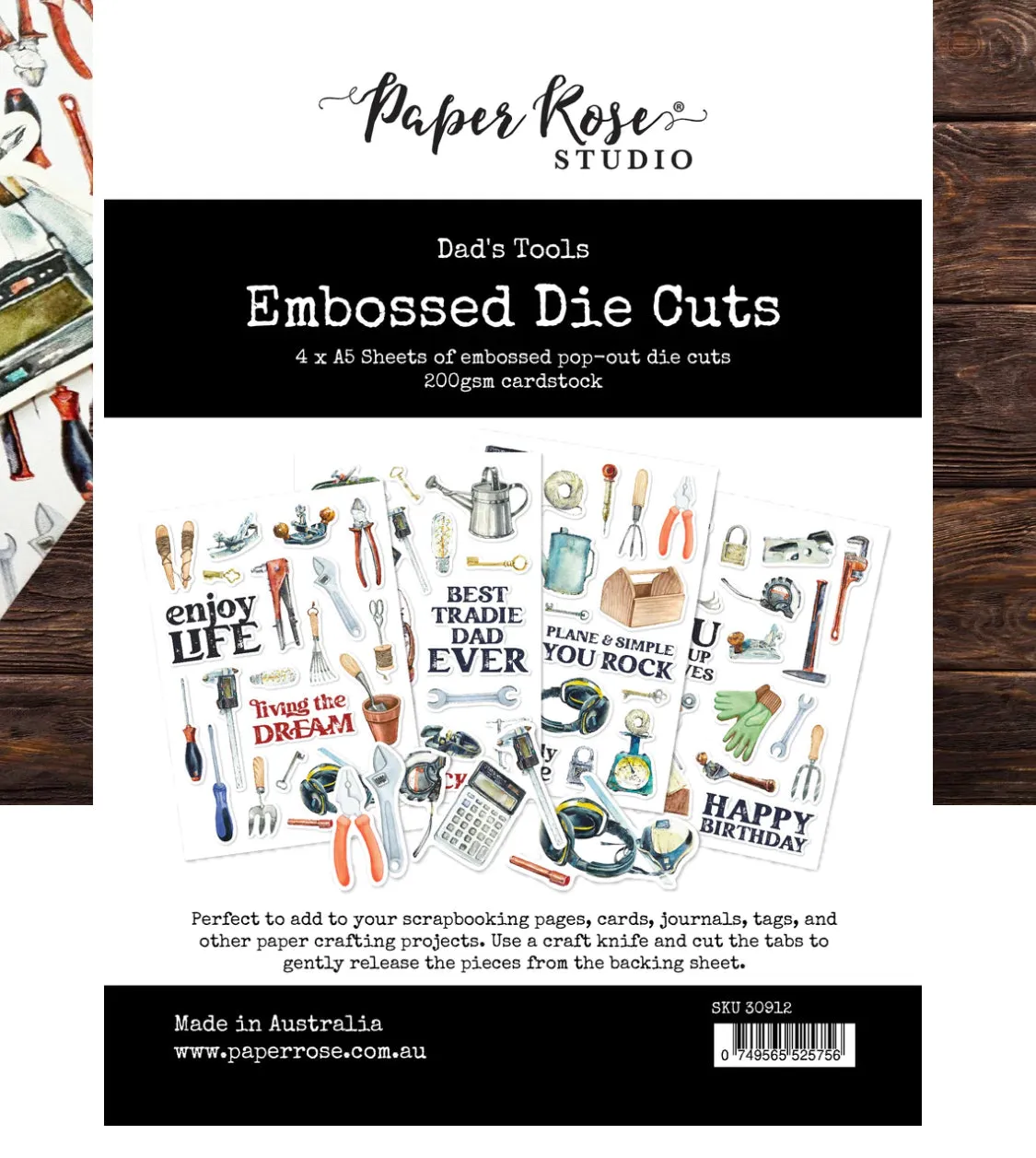 Dad’s Tools Embossed Die Cuts 30912 Paper Rose