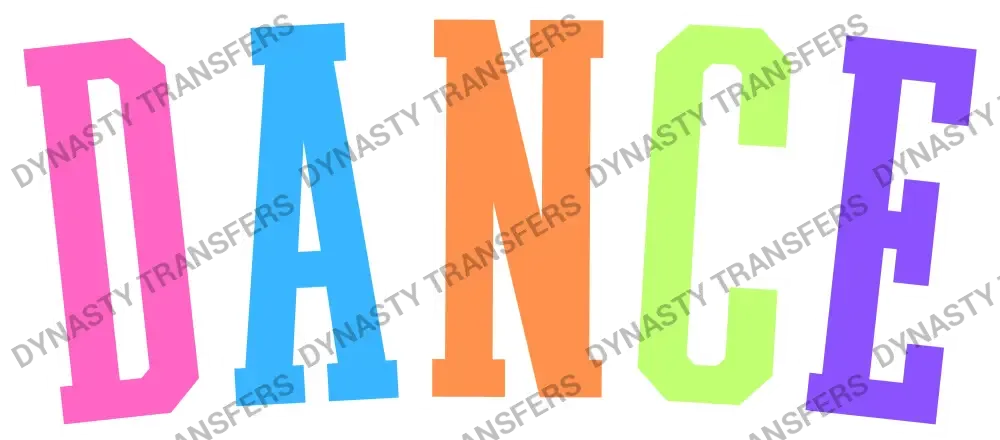 DANCE - Multi-Color Varsity Letters
