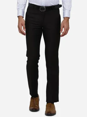Dark Brown Solid Slim Fit Formal Trouser | JB STUDIO