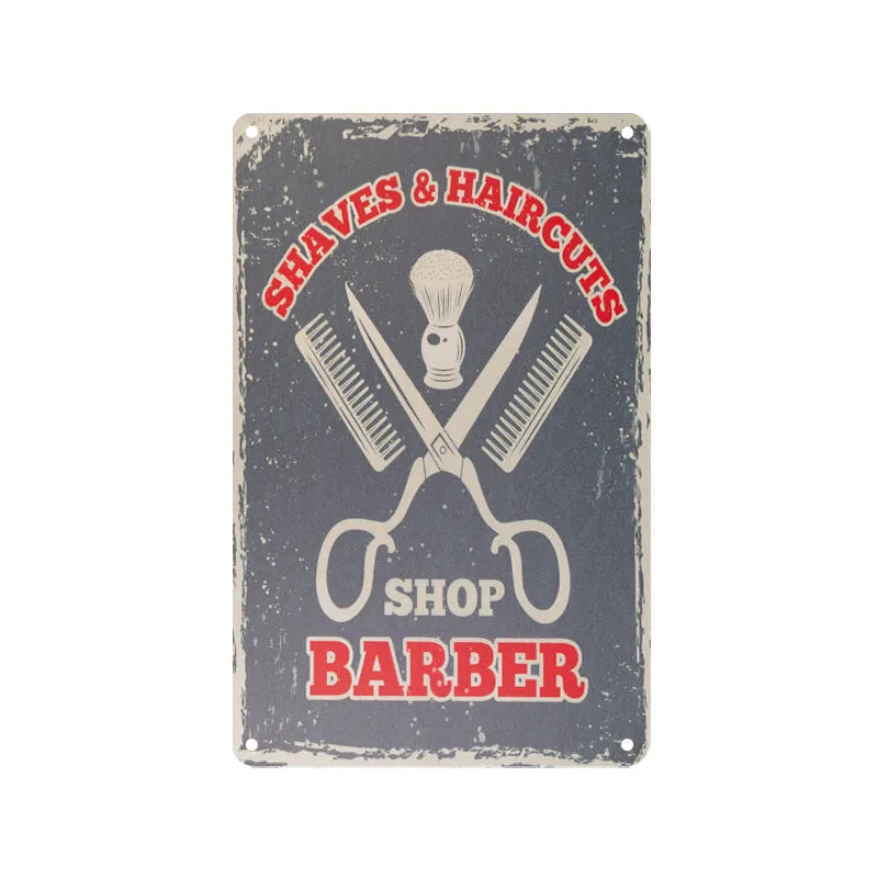 Decorative Plaque for Barber Shop B064 'Shaves & Haircuts'