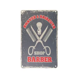Decorative Plaque for Barber Shop B064 'Shaves & Haircuts'