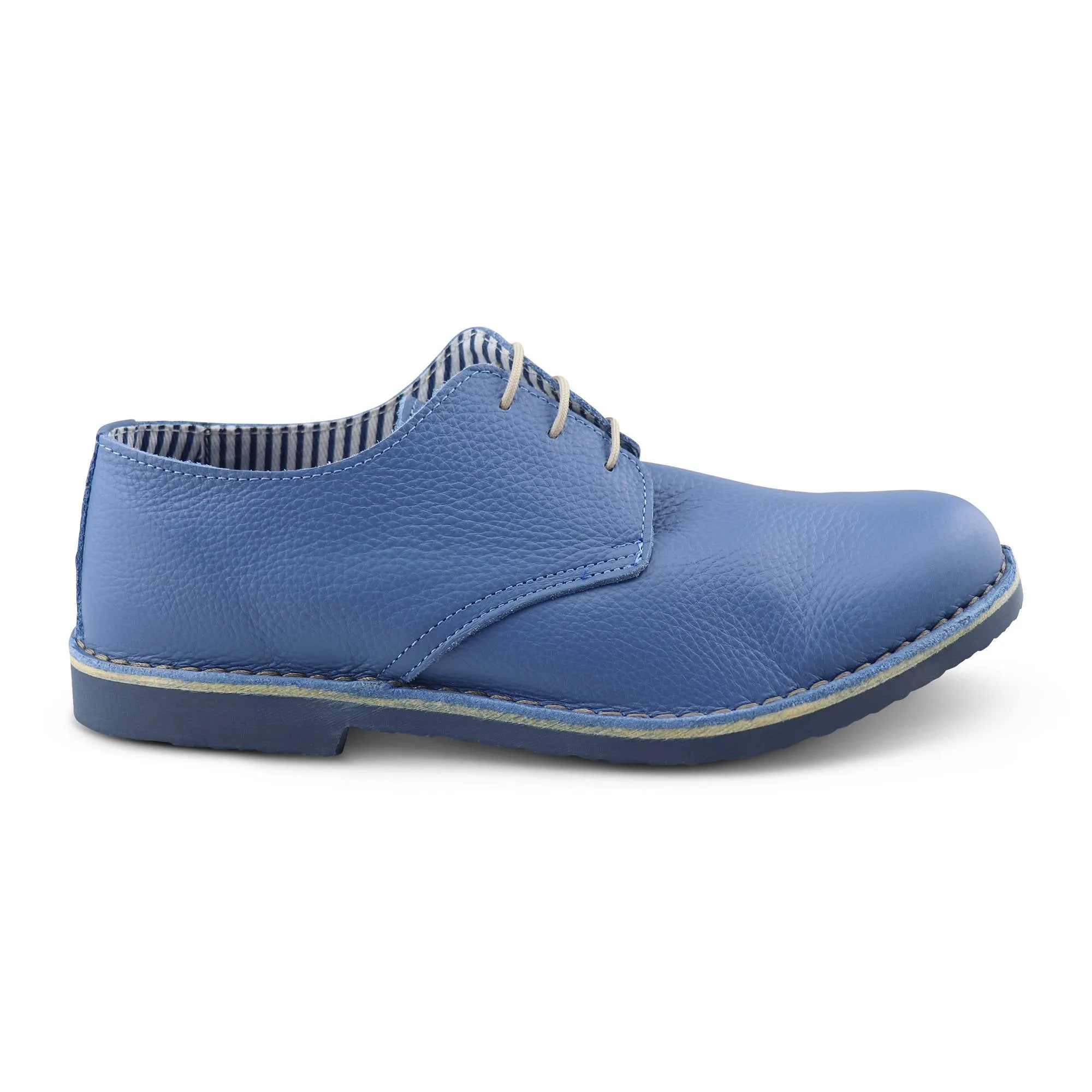 Derby in pelle bottolato cielo