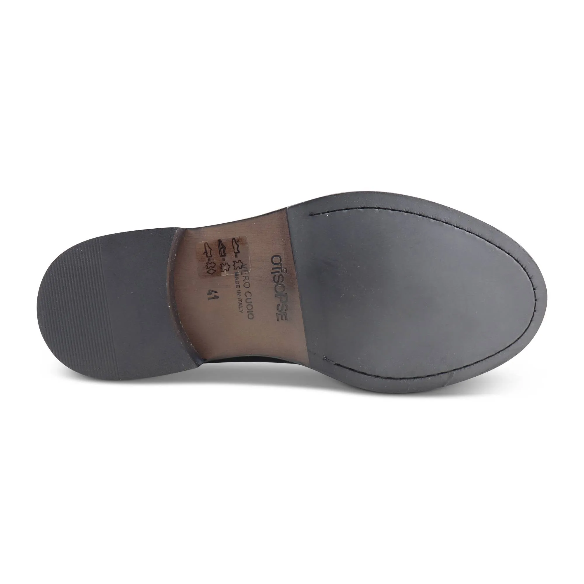 Derby nero in pelle