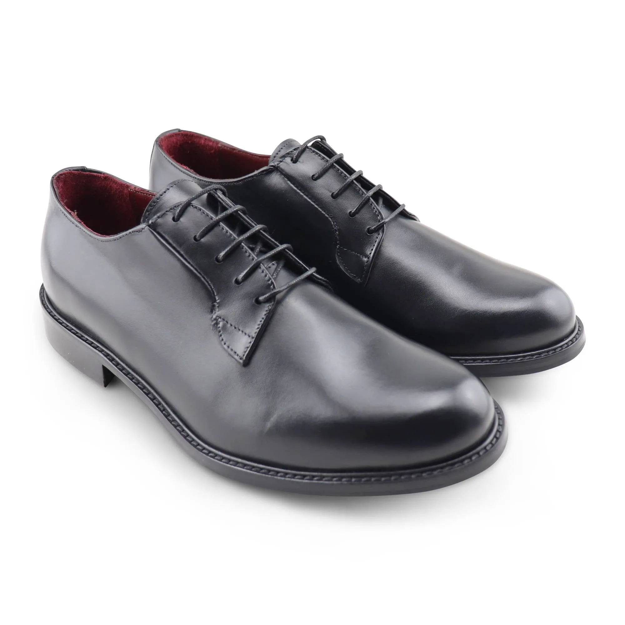 Derby nero in pelle