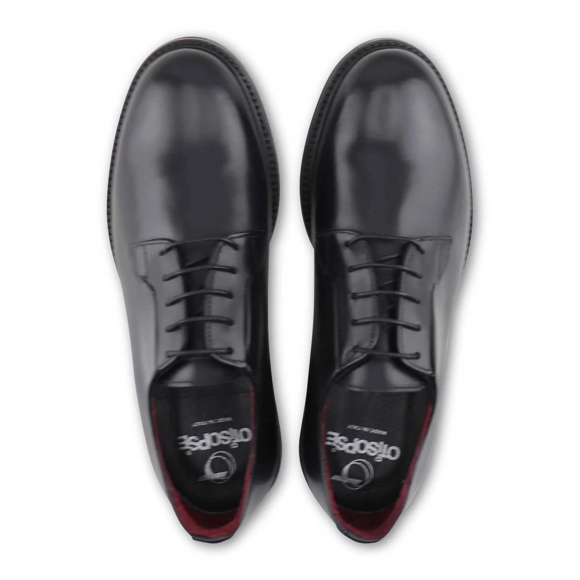 Derby nero in pelle