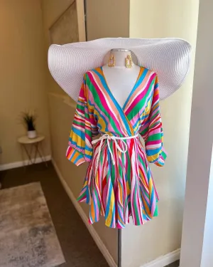 Dolman Braid Belted Mini Dress