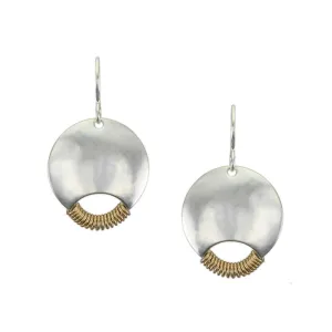 Domed Crescent with Wire Wrapping Wire Earring