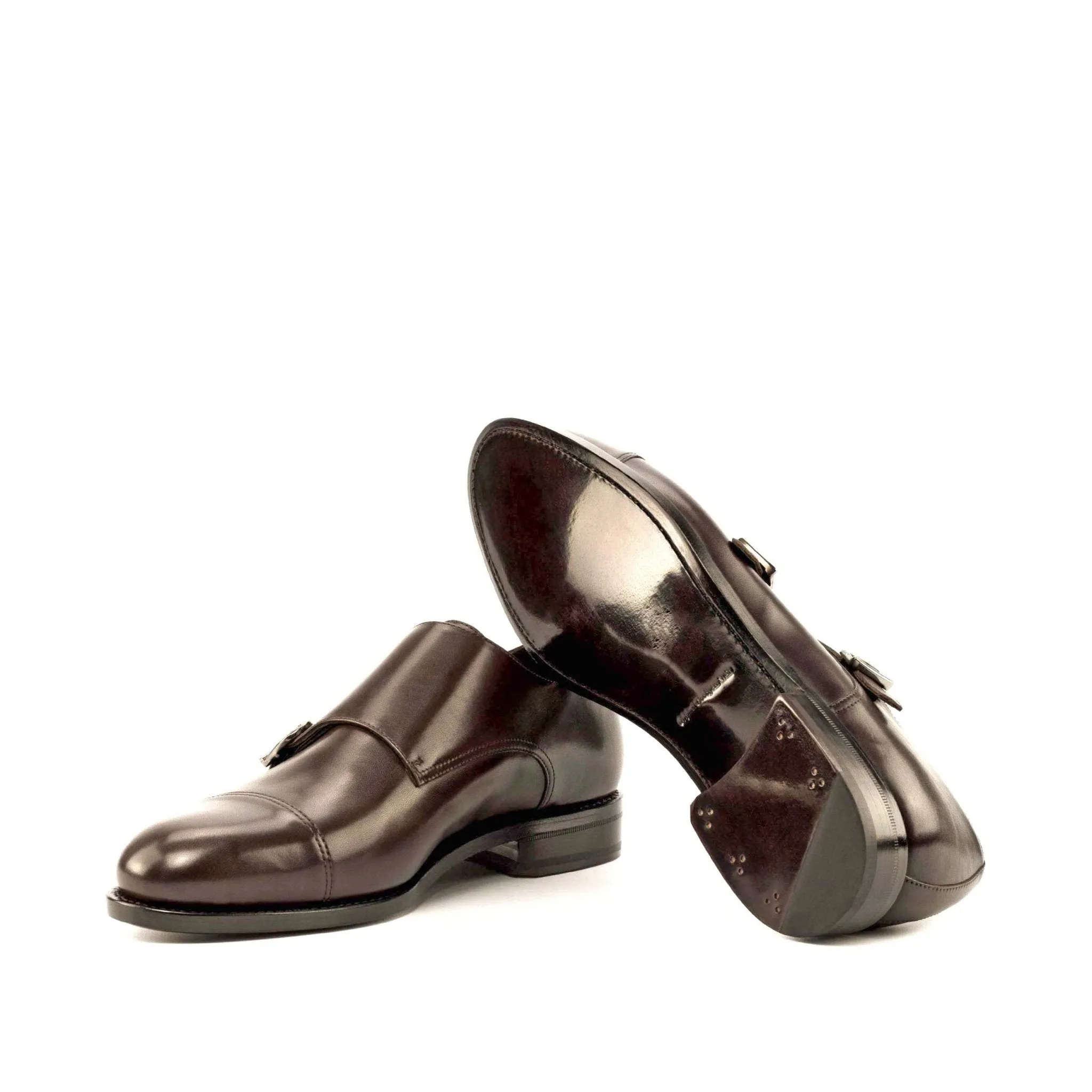 Double Monk in Dark Brown Box Calf