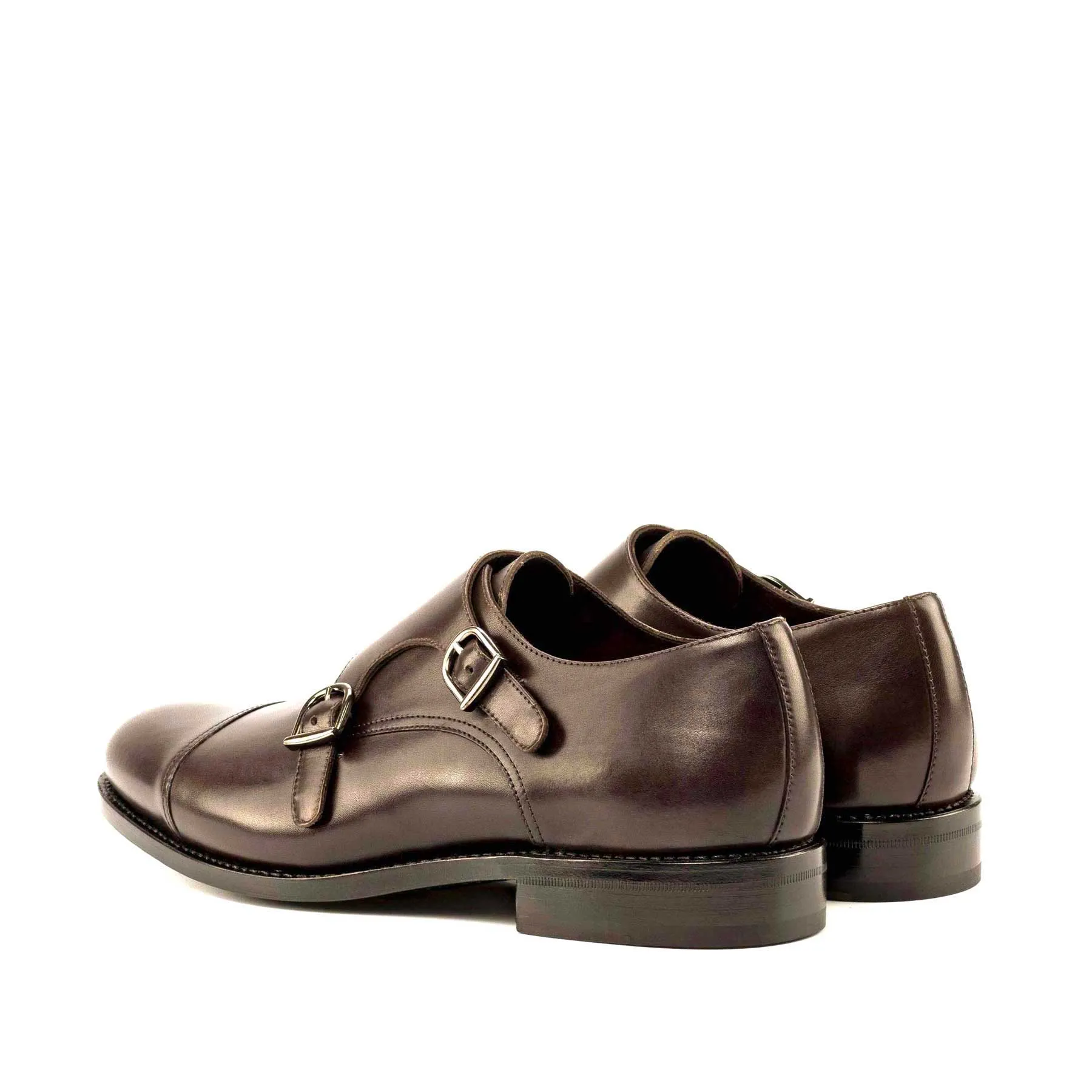 Double Monk in Dark Brown Box Calf