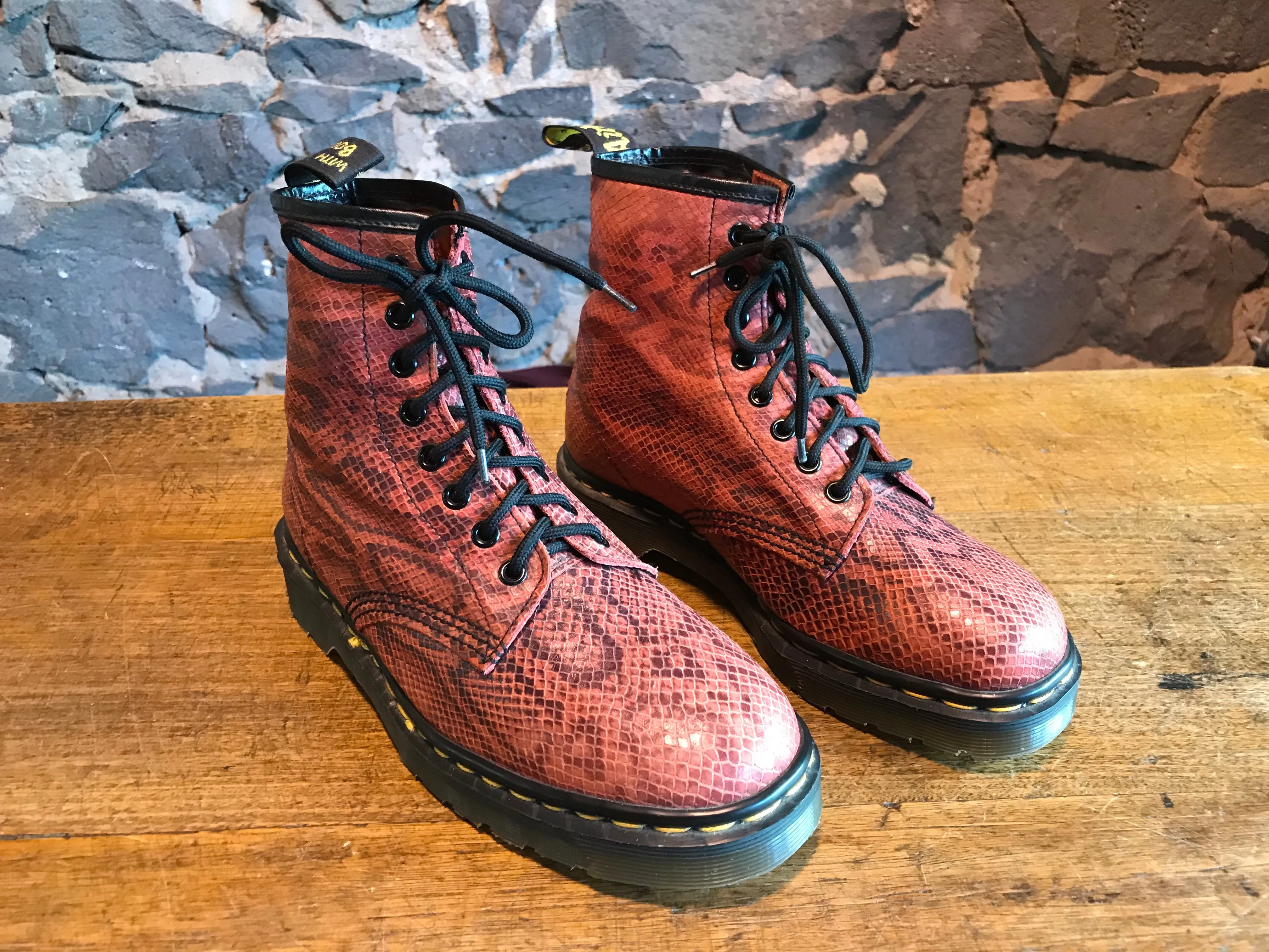 Dr Martens Rare Vintage Dark Red Boatex 1460 Women’s Boots Size UK 6 Made in England
