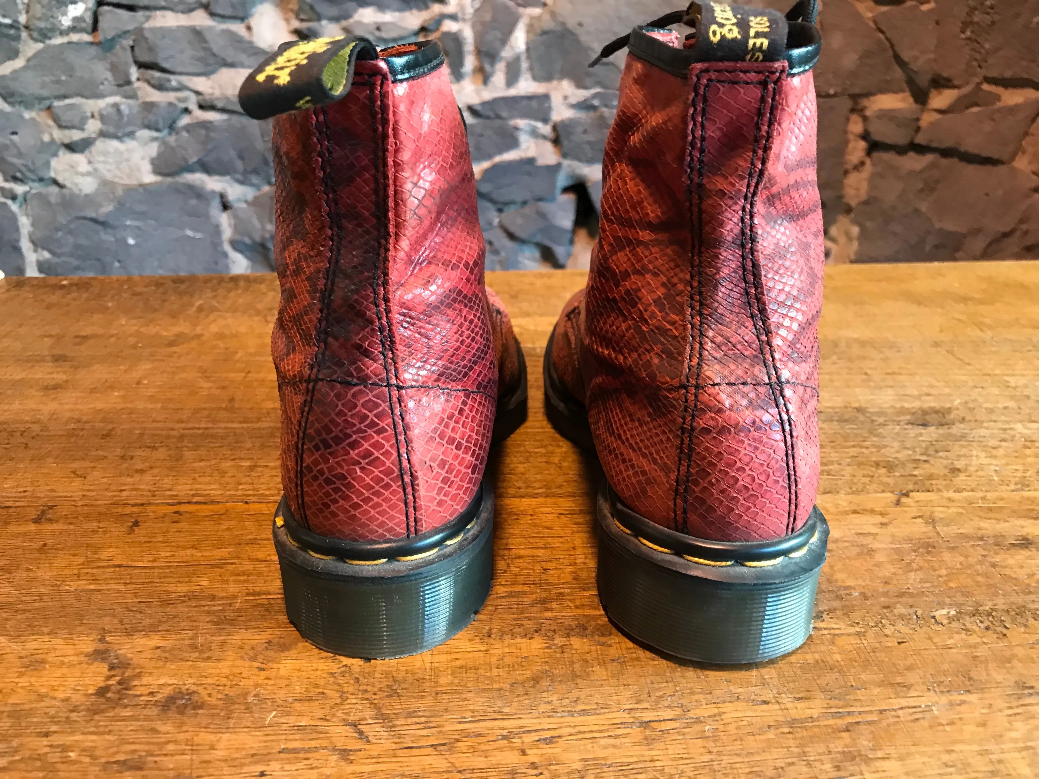 Dr Martens Rare Vintage Dark Red Boatex 1460 Women’s Boots Size UK 6 Made in England