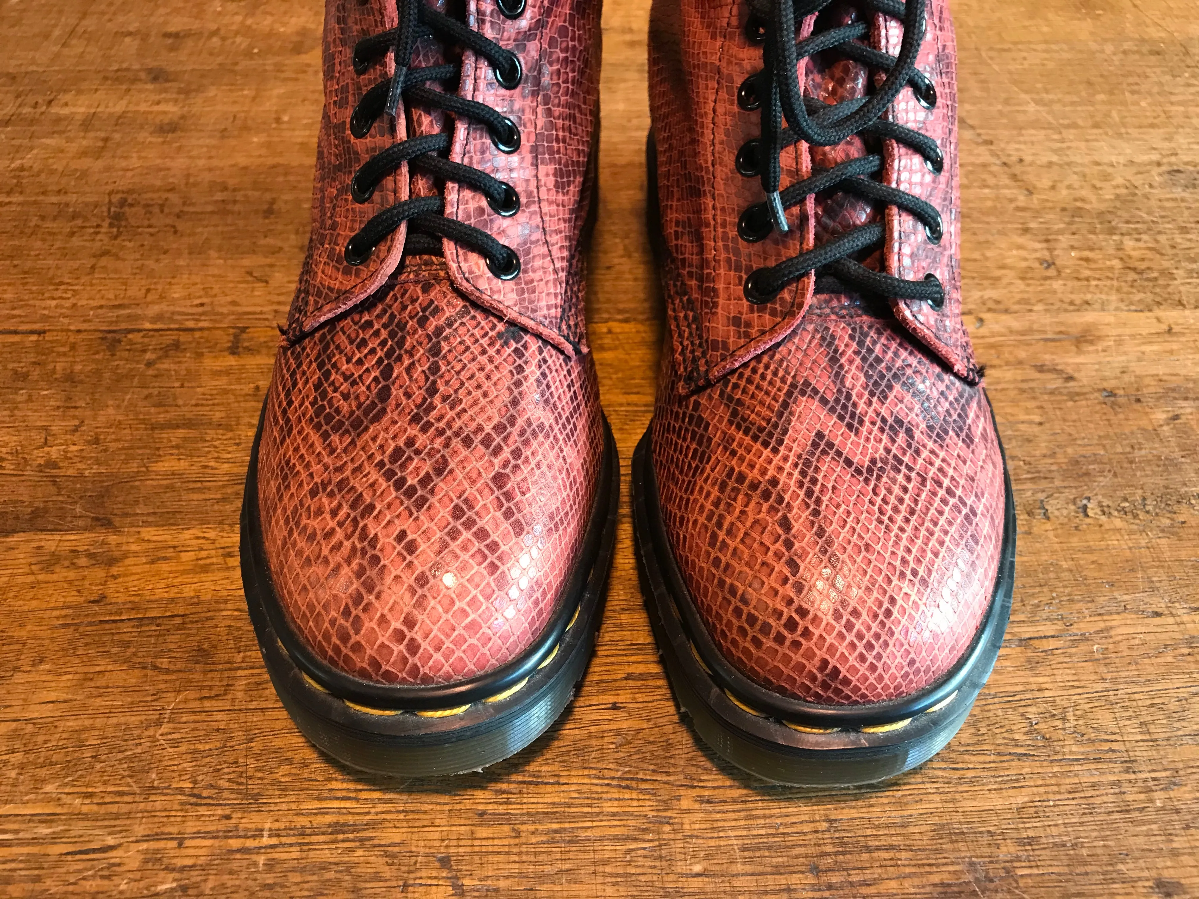 Dr Martens Rare Vintage Dark Red Boatex 1460 Women’s Boots Size UK 6 Made in England