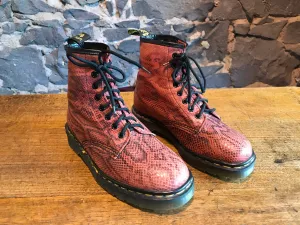Dr Martens Rare Vintage Dark Red Boatex 1460 Women’s Boots Size UK 6 Made in England