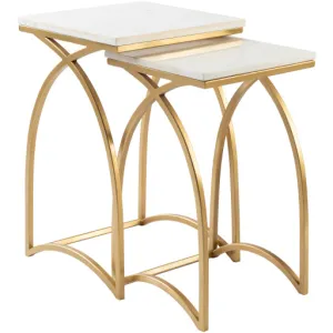 Elegant Modern Marble-Metal Accent Table