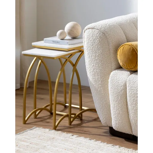Elegant Modern Marble-Metal Accent Table