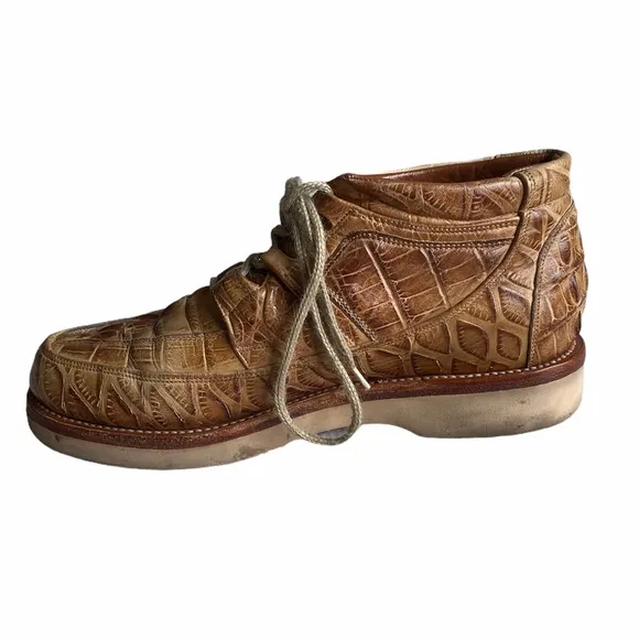Embossed Alligator Western Shoes