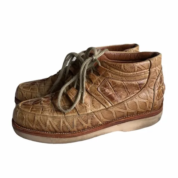 Embossed Alligator Western Shoes